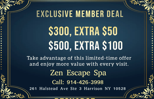 Several options exist for available memberships

Quiet & Relaxing rooms with soothing music