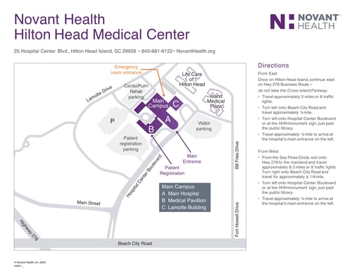 Campus map for Novant Health Hilton Head Medical Center