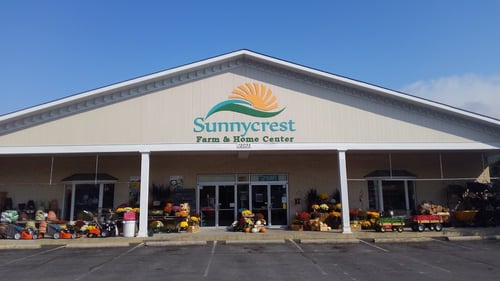 Business logo for Sunnycrest Farm & Home Center, a garden and contractor supplier near Hagerstown, MD.