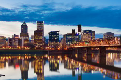 Fiber internet availability in Portland - City Skyline View