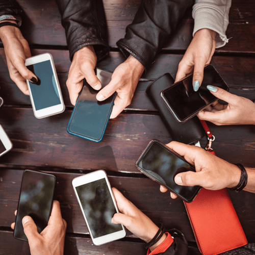 A collection of personal cellular devices.
