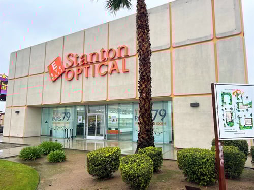 Storefront at Stanton Optical store in Fresno, CA 93650