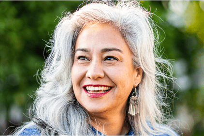 older woman smiling