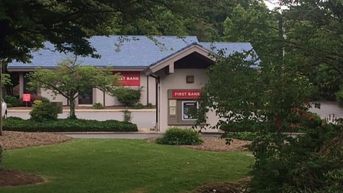 First Bank Asheville South branch exterior.