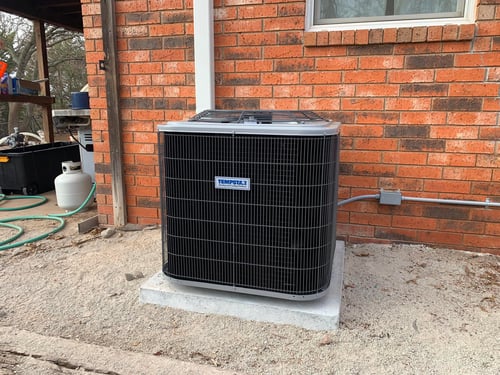 Outdoor AC unit installed