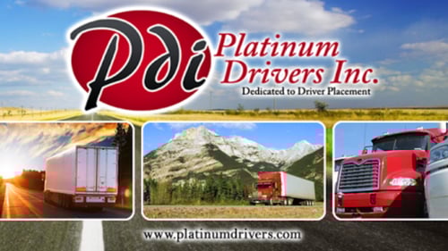 semi-trucks driving on a highway with company logo