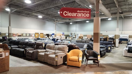 Cedar Rapids Slumberland Furniture clearance section