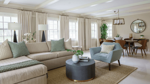 The Boca Raton Bungalows living and dining area