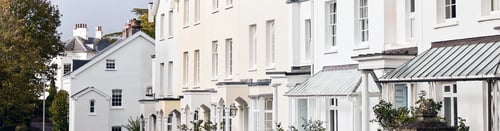 Knight Frank Exeter Estate Agents - row of elegant, semi-detached period residences located Exeter, England.