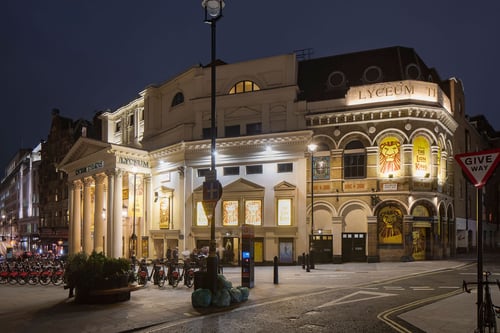 Lyceum Theatre lit up at night