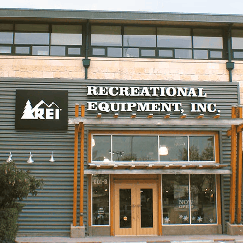 The front of the REI store in Austin, Texas