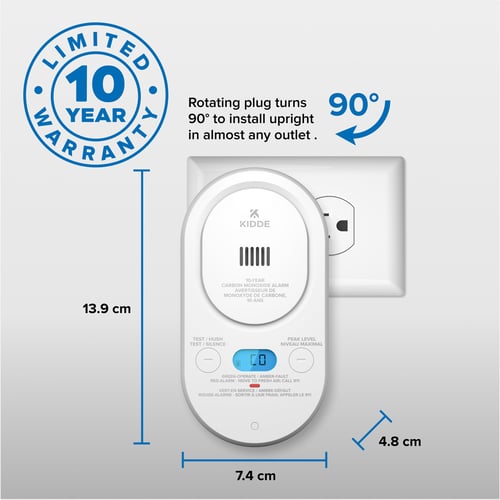 Limited 10 Year warranty protects you and rotating plug turns 90 degrees to install upright in almost any outlet.