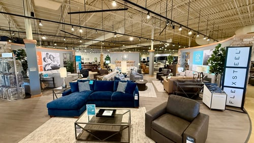 Stone & Leigh sofa chaise at Slumberland Furniture Champaign.