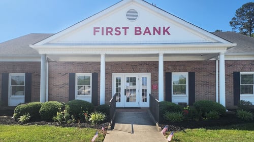 First Bank Blacksburg Branch front.