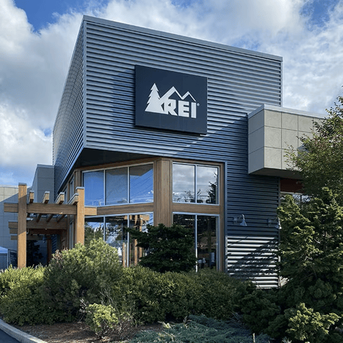 The front of the REI store in Norwalk, Connecticut
