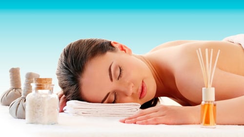 Woman laying down during a massage