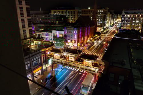 Nighttime Exterior View of Motto by Hilton Washington DC City Center