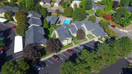 Arial view of property at Commons at Hawthorn Village Apartments in Hillsboro, OR 97124