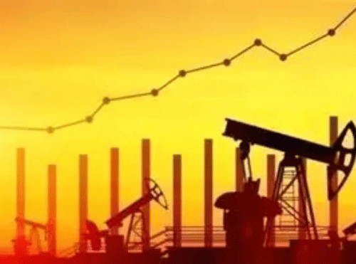 A farm field at golden hour with chart and graph overlays.