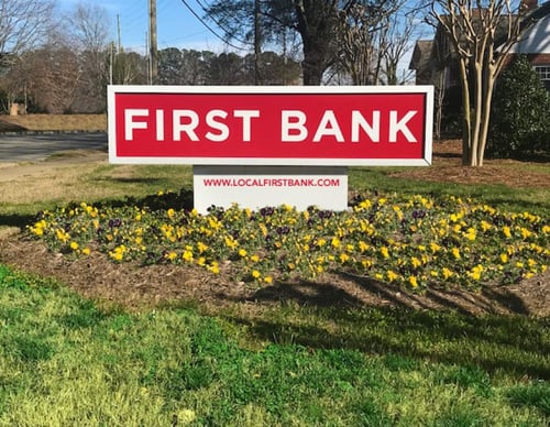 First Bank branch sign