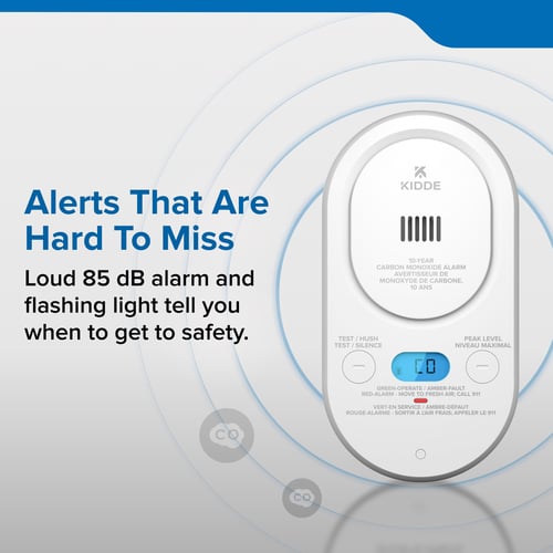 Alerts that are hard to miss with loud 85 decible alarm and flashing light tells you when to get to safety.