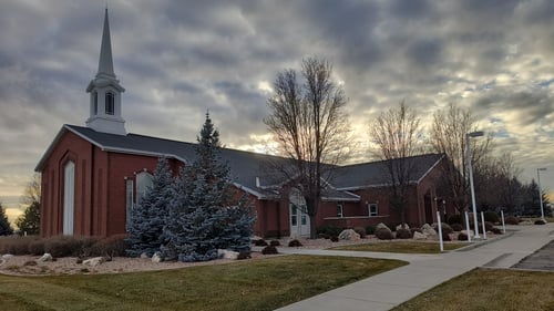 Utah Farr West Poplar Meetinghouse of the Church of Jesus Christ of Latter-day Saints.