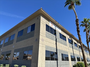 Outside front of building