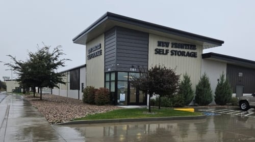 New Frontier Self Storage entrance in Laramie, WY.