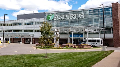 exterior photo of Entrance A to Aspirus Wausau Hospital