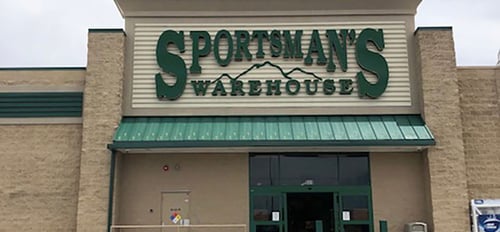 The front entrance of Sportsman's Warehouse in Cedar City