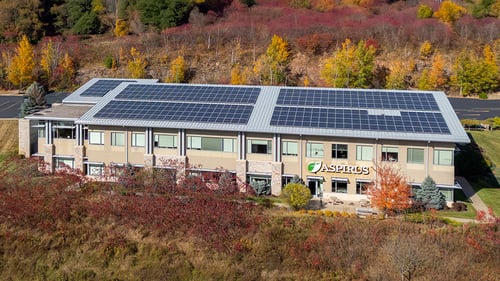 aerial photo of Aspirus Cardiology building in Wausau