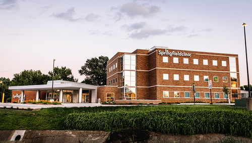 Exterior of multi-story brick medical office building in Springfield, Illinois