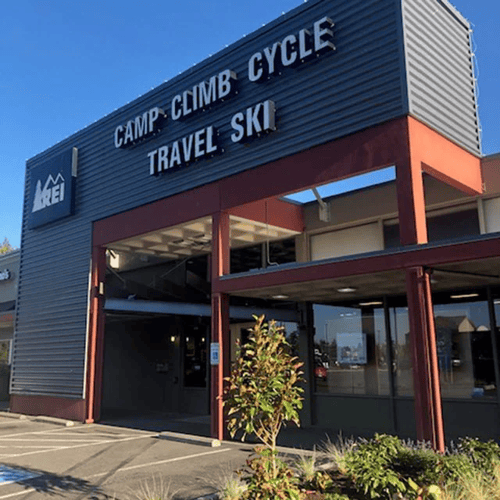 The front of the REI store in Bellingham, Washington
