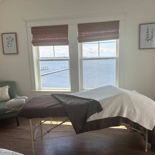 In-Studio massages in Duck, NC located inside Scarborough Faire Shopping Village.