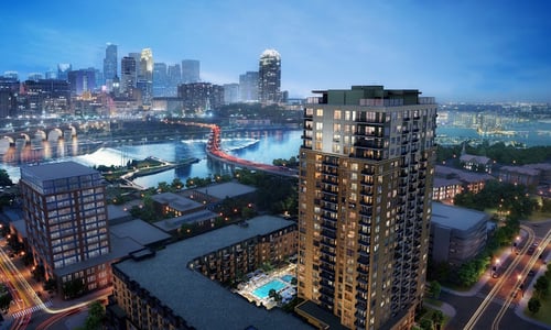 Aerial view at Expo Apartments, Minneapolis, MN