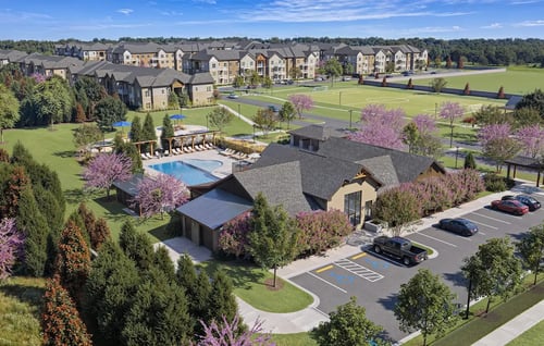 Aerial view of the property at The Maddox on Eagle, Oklahoma City, OK