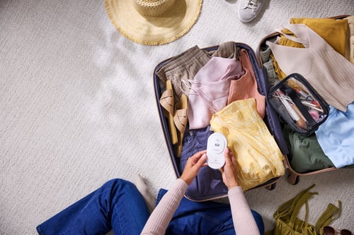 packing a co-detector in a suitcase for a trip