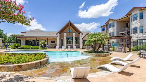 Swimming Pool With Relaxing Sundecks at Park Hudson Place Apartments, Bryan, Texas