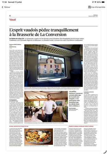 Nouvelle dans le 24 Heures le 11.07.2026