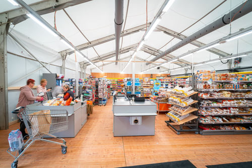 Provisorium für die Migros in Heiden, während die neue Filiale gebaut wurde.