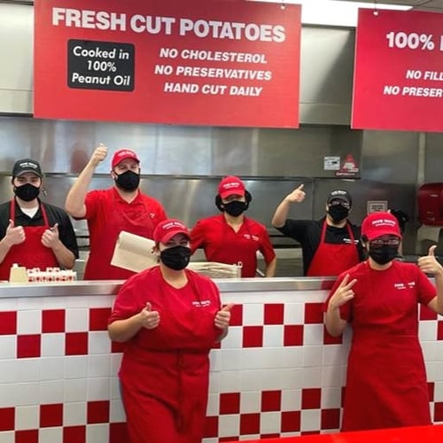 Crew at Five Guys in Hauppauge NY.