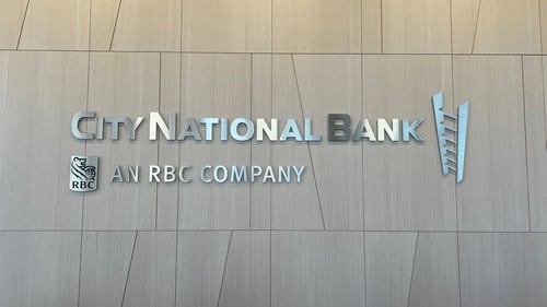 Oakland City National Bank silver sign