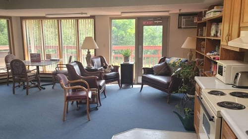 interior photo of the shared dining room space at Duroy Terrace complex