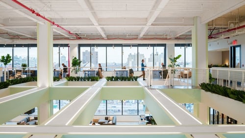 WeWork Dock 72 at the Brooklyn Navy Yard - Coworking space interior view