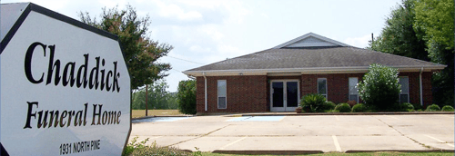 Exterior photo of Chaddick Funeral Home, 1931 N Pine St, DeRidder, LA 70634