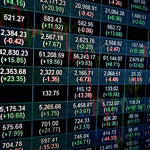 Stock market information is displayed