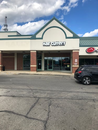 The front entrance of Hair Cuttery at Bond Shopping Center.