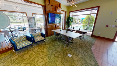 Community tables and comfortable chairs