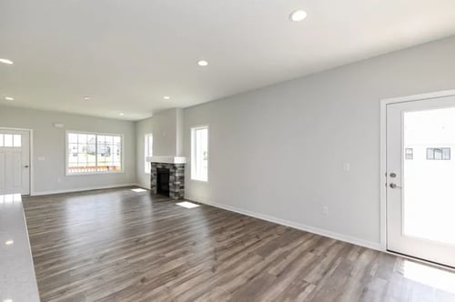 Spacious living room with fireplace, Two Rivers Home Rentals, Des Moines, IA