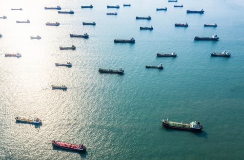 Oil Tankers sailing in open water.